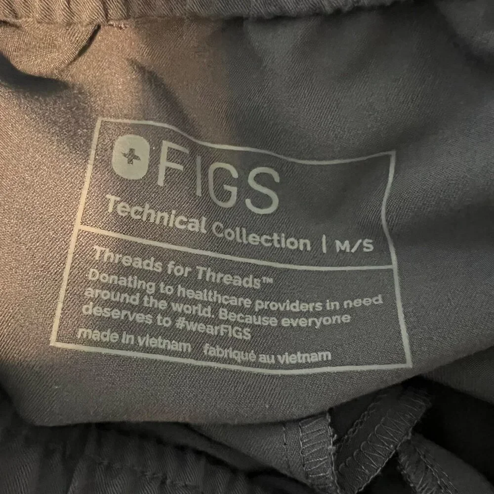 FIGS Tansent Jogger Scrub Pant Mens M/S Medium Short Gray Red‎